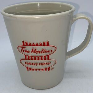 Vintage Tim Hortons Always Fresh Plastic Mug Cup with Red Logo